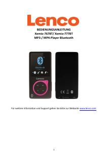 Bedienungsanleitung Lenco XEMIO-767BT Mp3 player