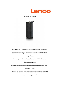 Manual de uso Lenco BTP-400BK Altavoz