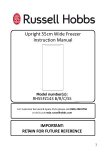 Manual Russell Hobbs RH55FZ143R Freezer