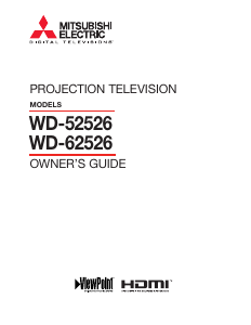 Manual Mitsubishi WD-52526 Television