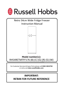 Manual Russell Hobbs RH54RETMTFF176B Fridge-Freezer