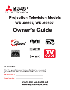 Manual Mitsubishi WD-52627 Television