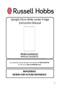 Handleiding Russell Hobbs RH55LF143SS Koelkast