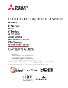 Manual Mitsubishi WD-57733 Television