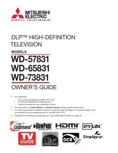 Handleiding Mitsubishi WD-57831 Televisie