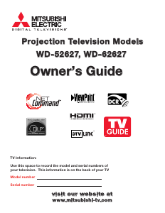 Manual Mitsubishi WD-62627 Television