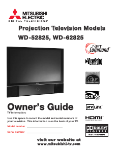 Manual Mitsubishi WD-62825 Television