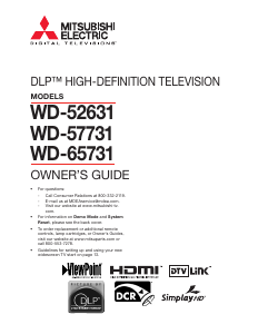 Manual Mitsubishi WD-65731 Television