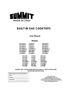 Manual Summit GCJ1SSTK15 Hob