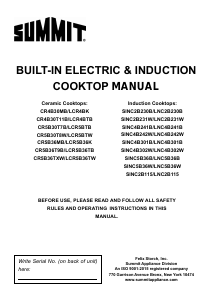 Manual Summit CR5B30T8W Hob