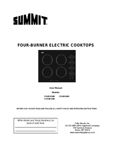 Mode d’emploi Summit CR4B242BK Table de cuisson