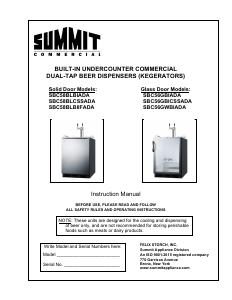 Manual Summit SBC58BLBIADA Tap System