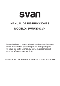 Manual de uso Svan SVMW270CVN Microondas