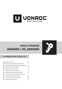 Manual Vonroc S3_AG504DC Angle Grinder