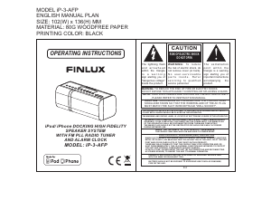 Manual Finlux iP-3-AFP Speaker Dock