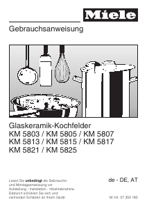 Bedienungsanleitung Miele KM 5803 Kochfeld