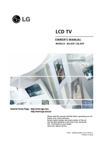 Manual LG 26LX2R LCD Television