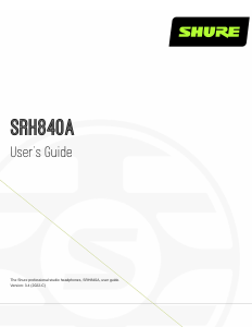 Manual Shure SRH840A Headphone