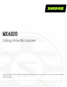 Manual Shure MXA920 Microphone