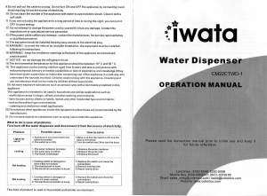 Manual Iwata CM22CTWD-1 Water Dispenser