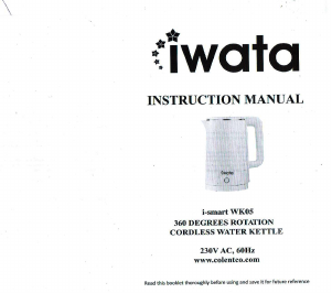 Manual Iwata iSMART WK05 Kettle