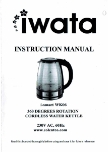 Manual Iwata iSMART WK06 Kettle