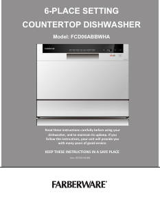 Manual Farberware FCD06ABBWHA Dishwasher