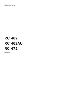 Manual Gaggenau RC462301 Refrigerator