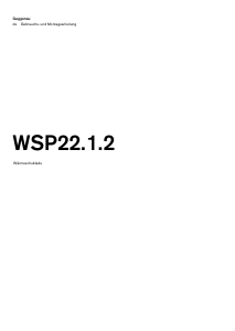 Bedienungsanleitung Gaggenau WSP222132 Wärmeschublade