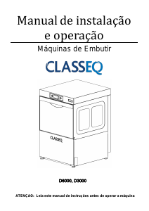 Manual CLASSEQ D6000 Máquina de lavar louça