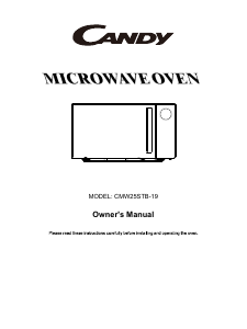 Manual Candy CMW25STB-19 Microwave