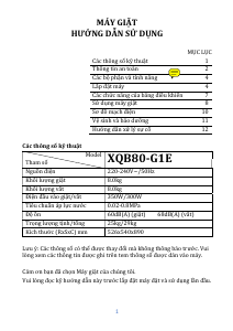 Hướng dẫn sử dụng Galanz XQB80-G1E Máy giặt