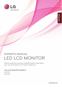 Handleiding LG E2770V-BF LED monitor