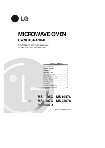 Handleiding LG MS-1905C Magnetron