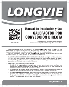 Manual de uso Longvie ECA2 Calefactor