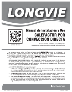 Manual de uso Longvie ECA3 Calefactor