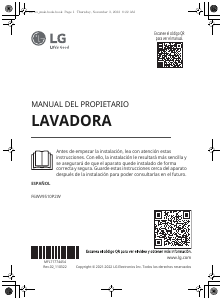 Manual de uso LG F6WV9510P2W Lavadora