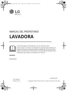 Manual de uso LG F2WV5S85S0W Lavadora
