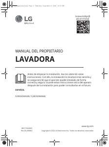 Manual de uso LG F2WV3058S3W Lavadora