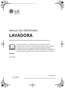 Manual de uso LG F4WV308S3BW Lavadora