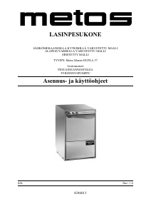 Käyttöohje Metos Master DUPLA 37 Lasinpesukone