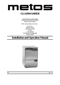 Manual Metos Master LUX 40 EL Glasswasher