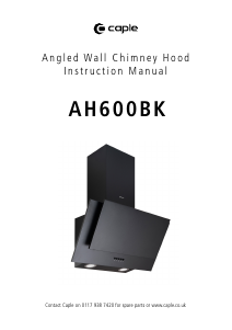 Manual Caple AH600BK Cooker Hood