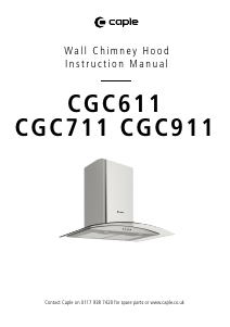 Manual Caple CGC711 Cooker Hood