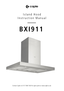 Manual Caple BXI911 Cooker Hood