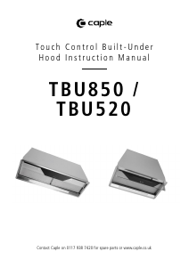 Manual Caple TBU850 Cooker Hood