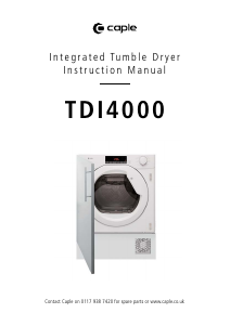 Manual Caple TDI4000 Dryer