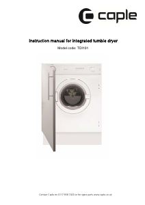 Manual Caple TDI101 Dryer