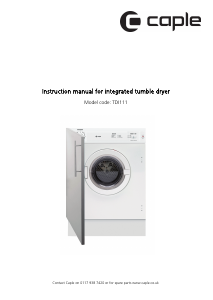 Manual Caple TDI111 Dryer