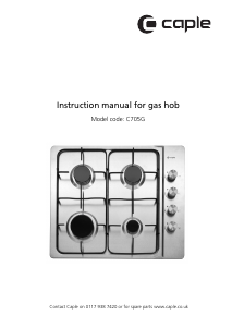 Handleiding Caple C705G Kookplaat
